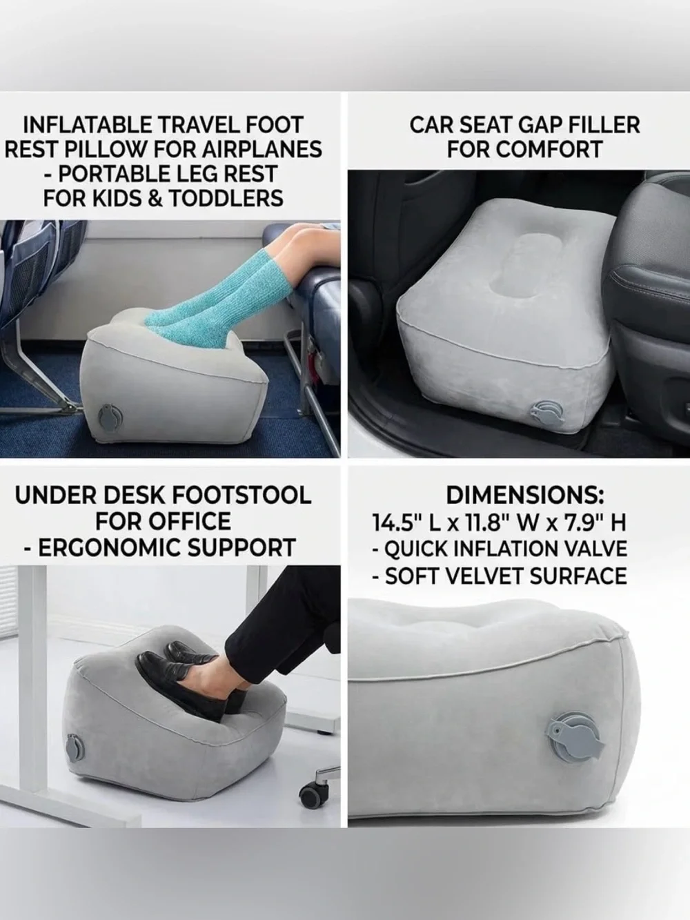 Inflatable Foot Rest Set - Gray